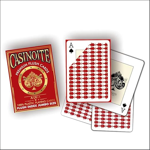 Aqua Premium Flush 100% Plastic Playing Cards (Blue 1PCS+RED 1PCS)