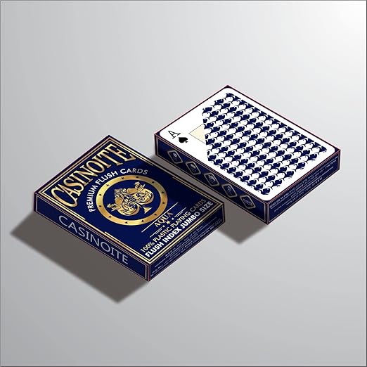 Aqua Premium Flush 100% Plastic Playing Cards (Blue 1PCS+RED 1PCS)