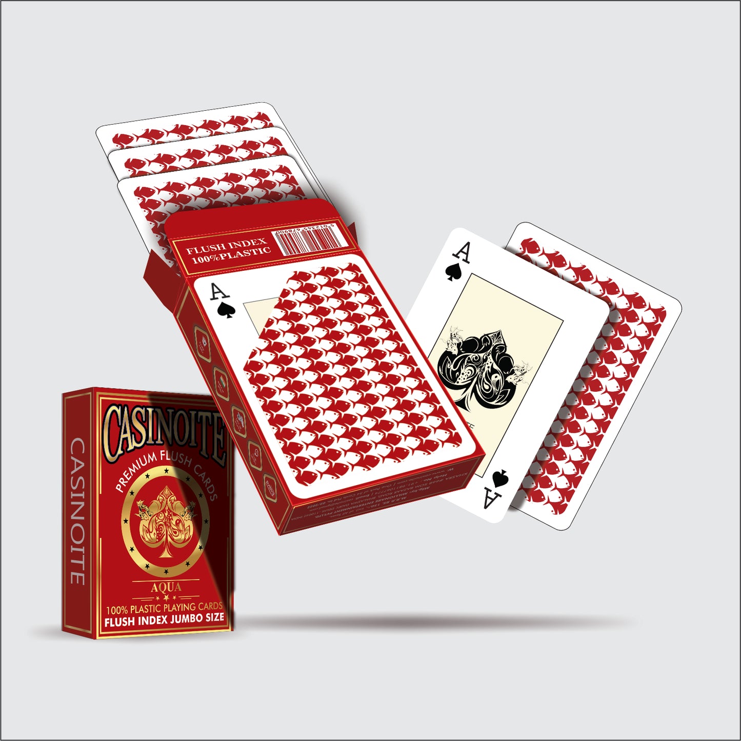 Aqua Premium Flush 100% Plastic Playing Cards (RED 1PCS)