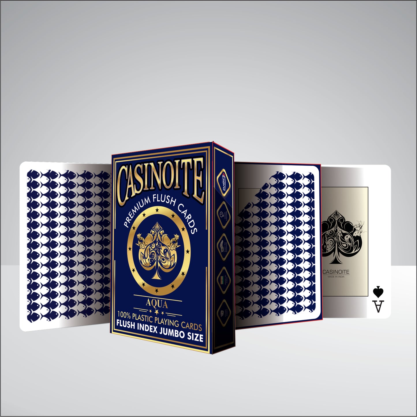 Aqua Premium Flush 100% Plastic Playing Cards (Blue 12PCS)