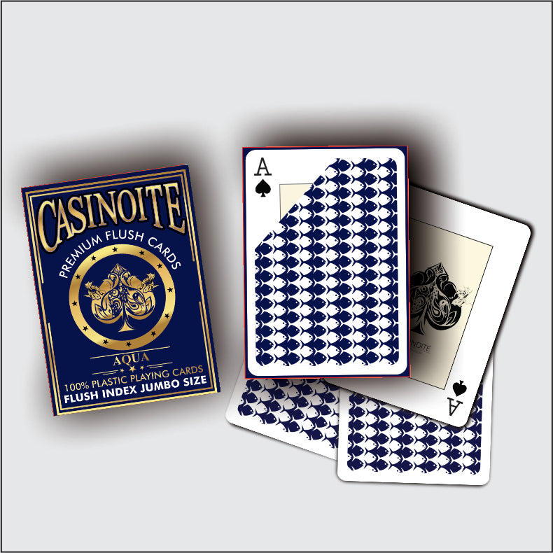 Aqua Premium Flush 100% Plastic Playing Cards (Blue 1PCS)