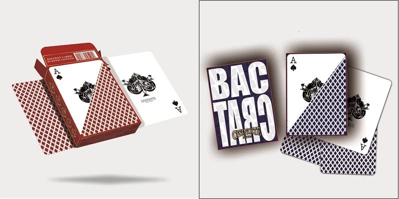 Baccarat Premium Plastic Coated Playing Cards (6RED+6BLUE)