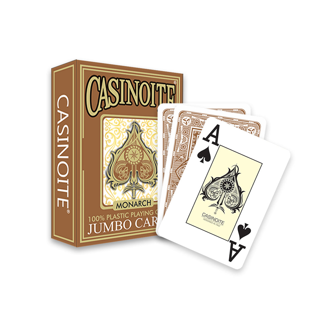 Monarch 100% Plastic Poker Playing Cards-Brown