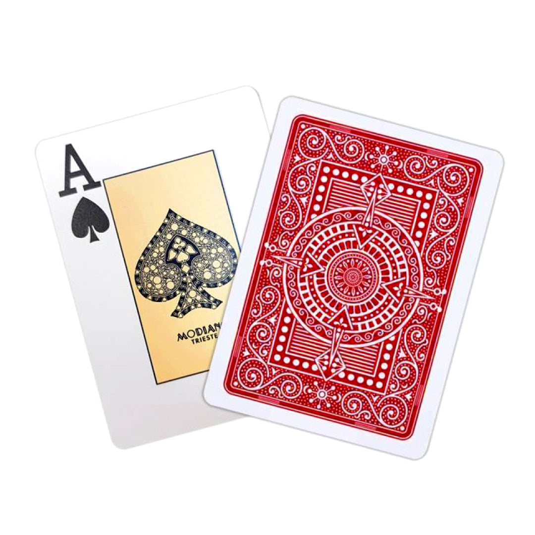 Modiano Texas Poker Jumbo Index 100% Plastic Playing Cards Red