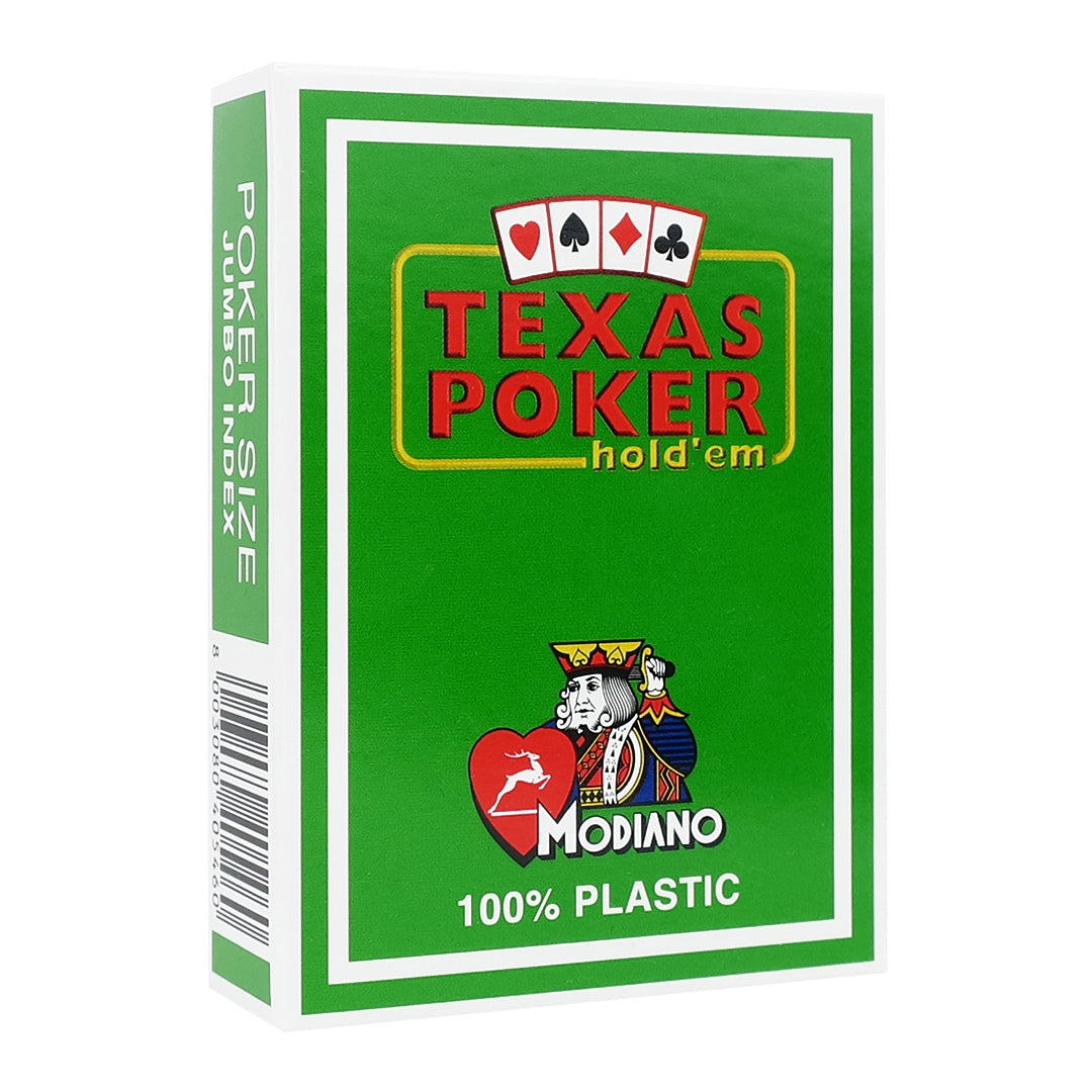 Modiano Texas Poker Jumbo Index 100% Plastic Playing Cards Light Green