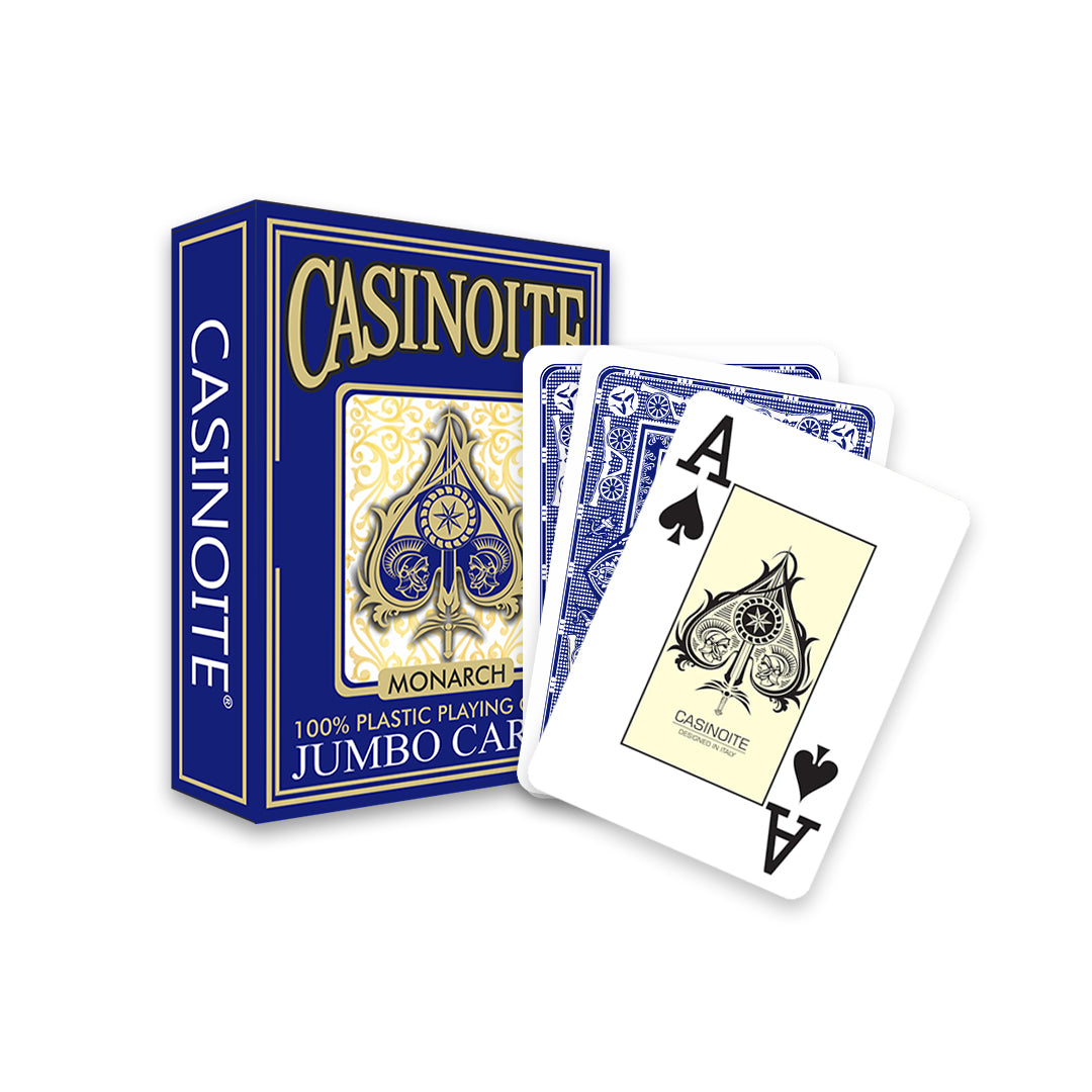 Monarch 100% Plastic Poker Playing Cards- Blue