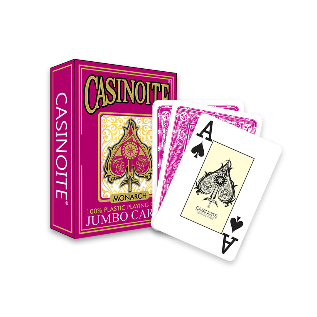 Monarch 100% Plastic Poker Playing Cards- Pink