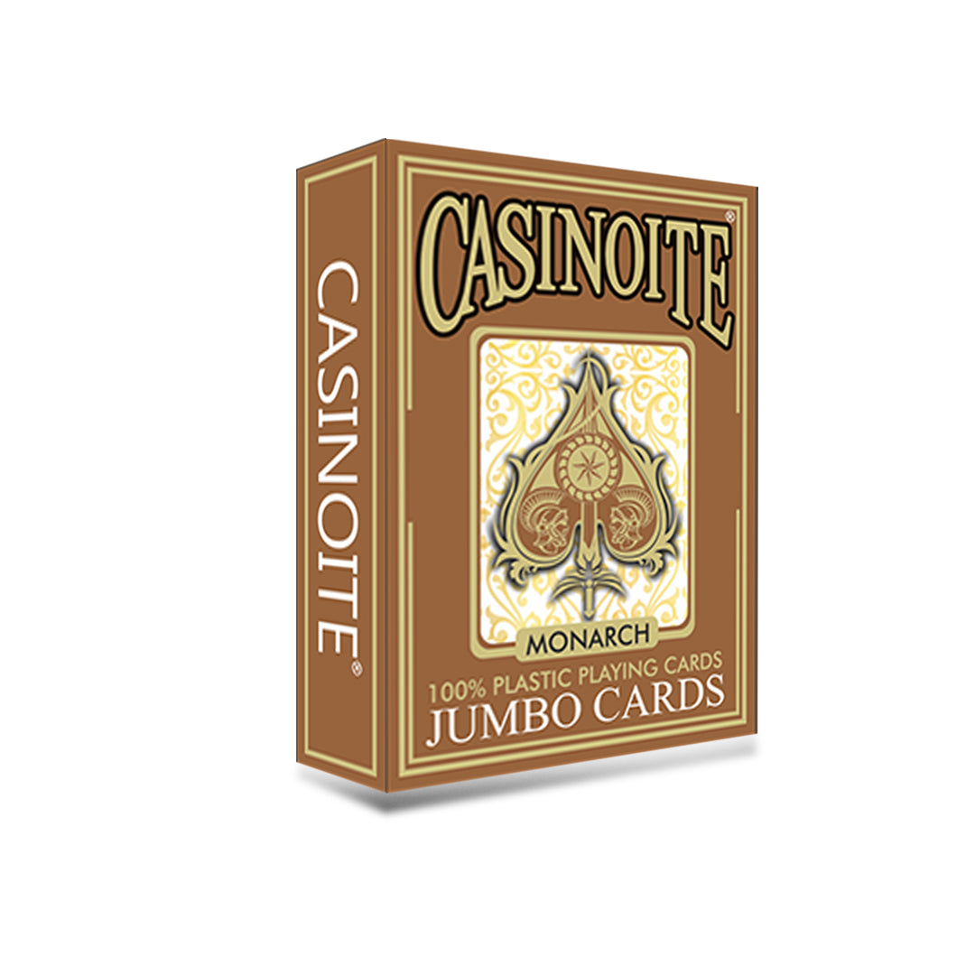 Monarch 100% Plastic Poker Playing Cards-Brown