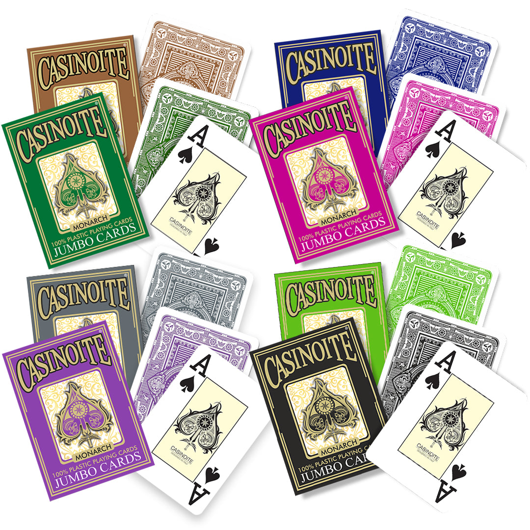 Monarch 100% Plastic Poker Playing Cards (8 Colors)