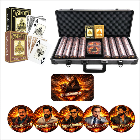 Dhurandhar 300-Piece Casino Poker Chip Set with Aluminium Carrying Case | Poker Set