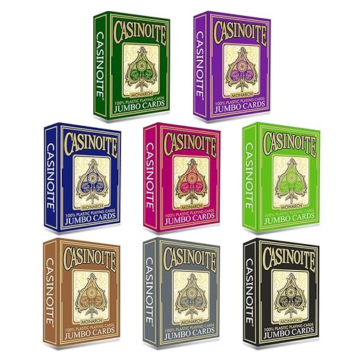 16 pcs Monarch 100% Plastic Poker Playing Cards (8 Colors)