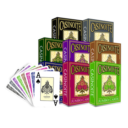 16 pcs Monarch 100% Plastic Poker Playing Cards (8 Colors)