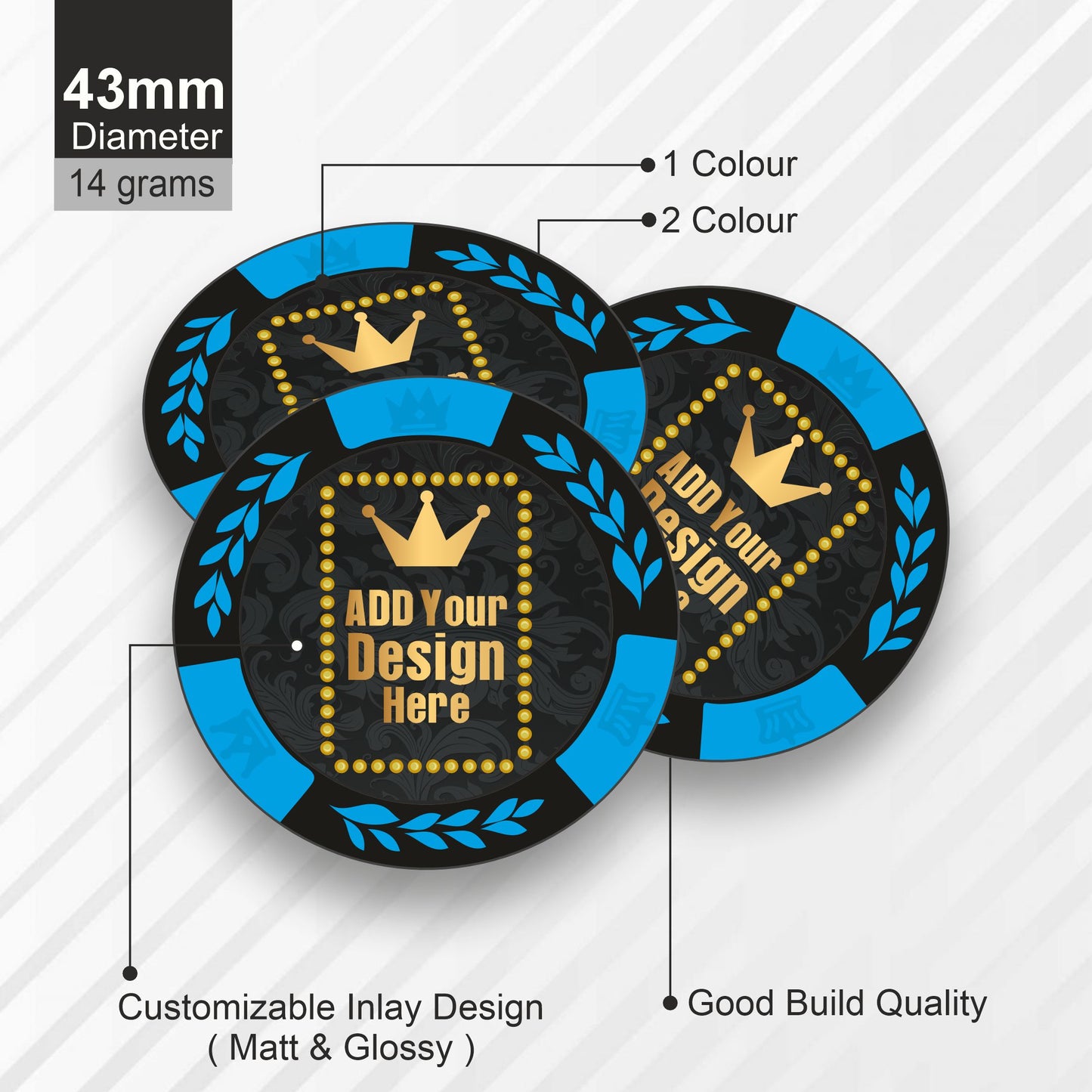 MIRAGE Customised Poker Chips  43 MM