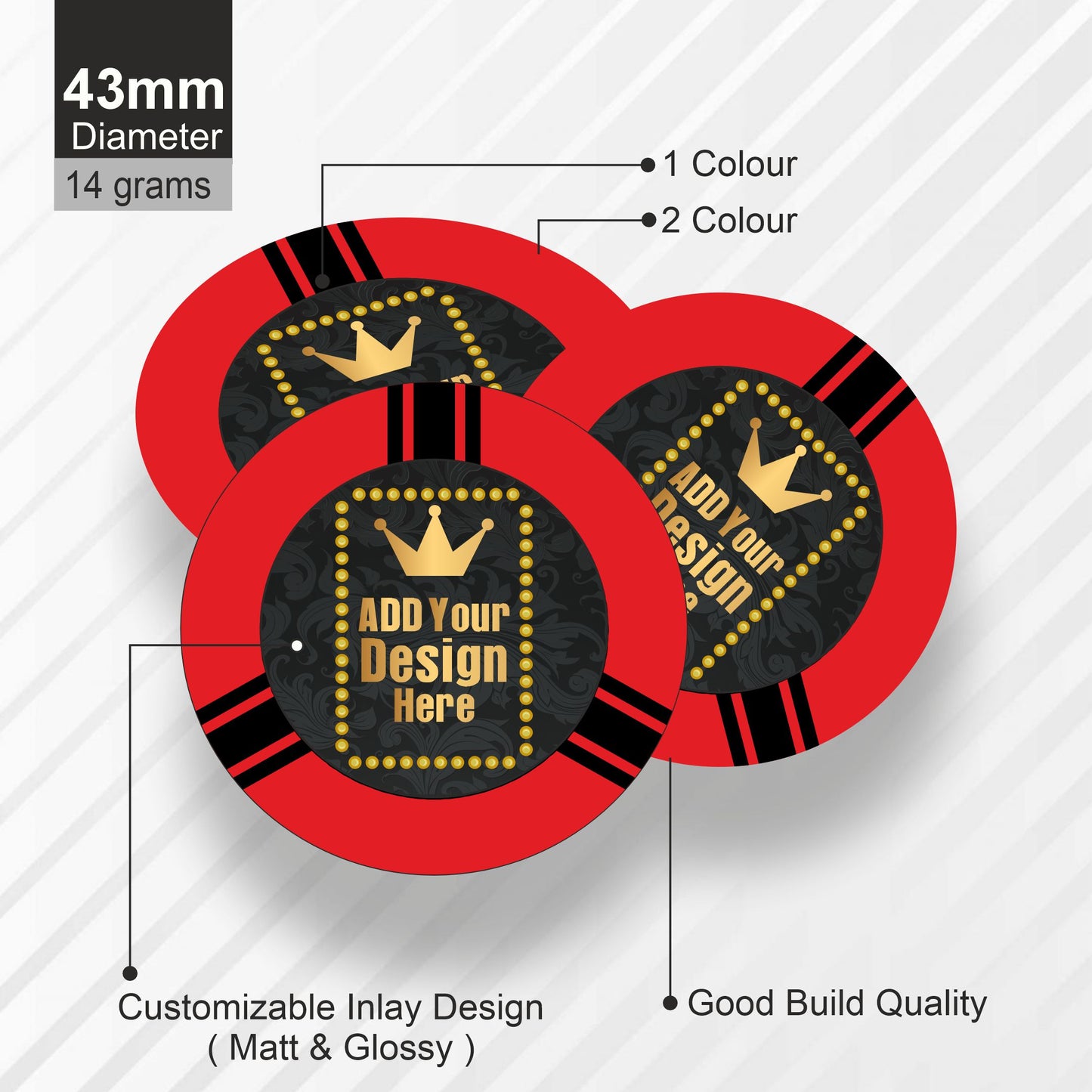 Rafale Customised Poker Chips 43 MM