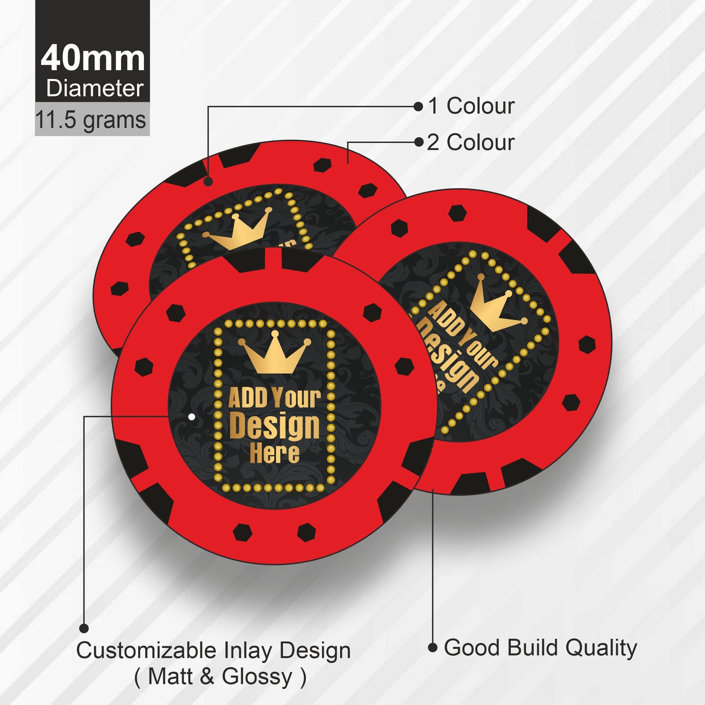 Tomcat Customised Poker Chips 40 MM