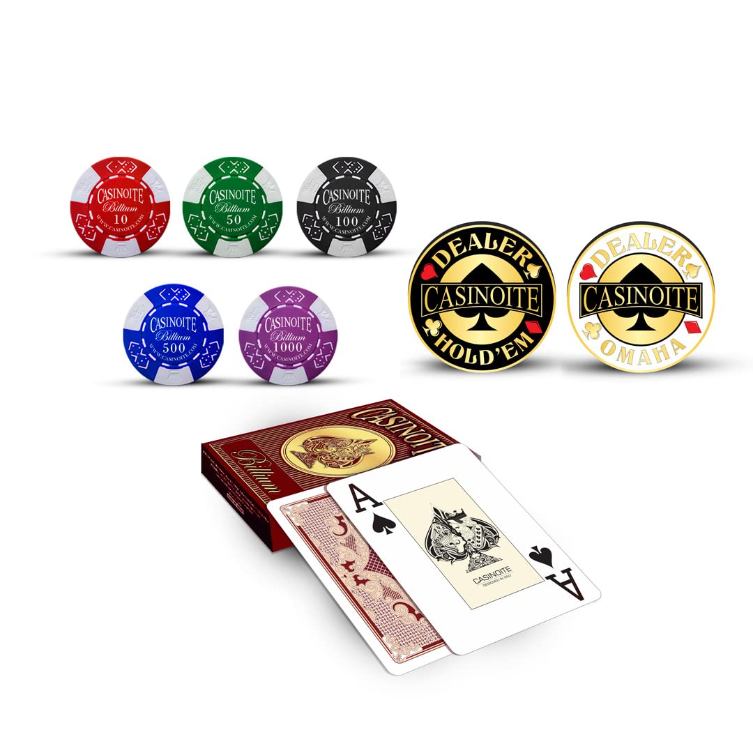 Billium Poker Chips Set 100 With Denomination