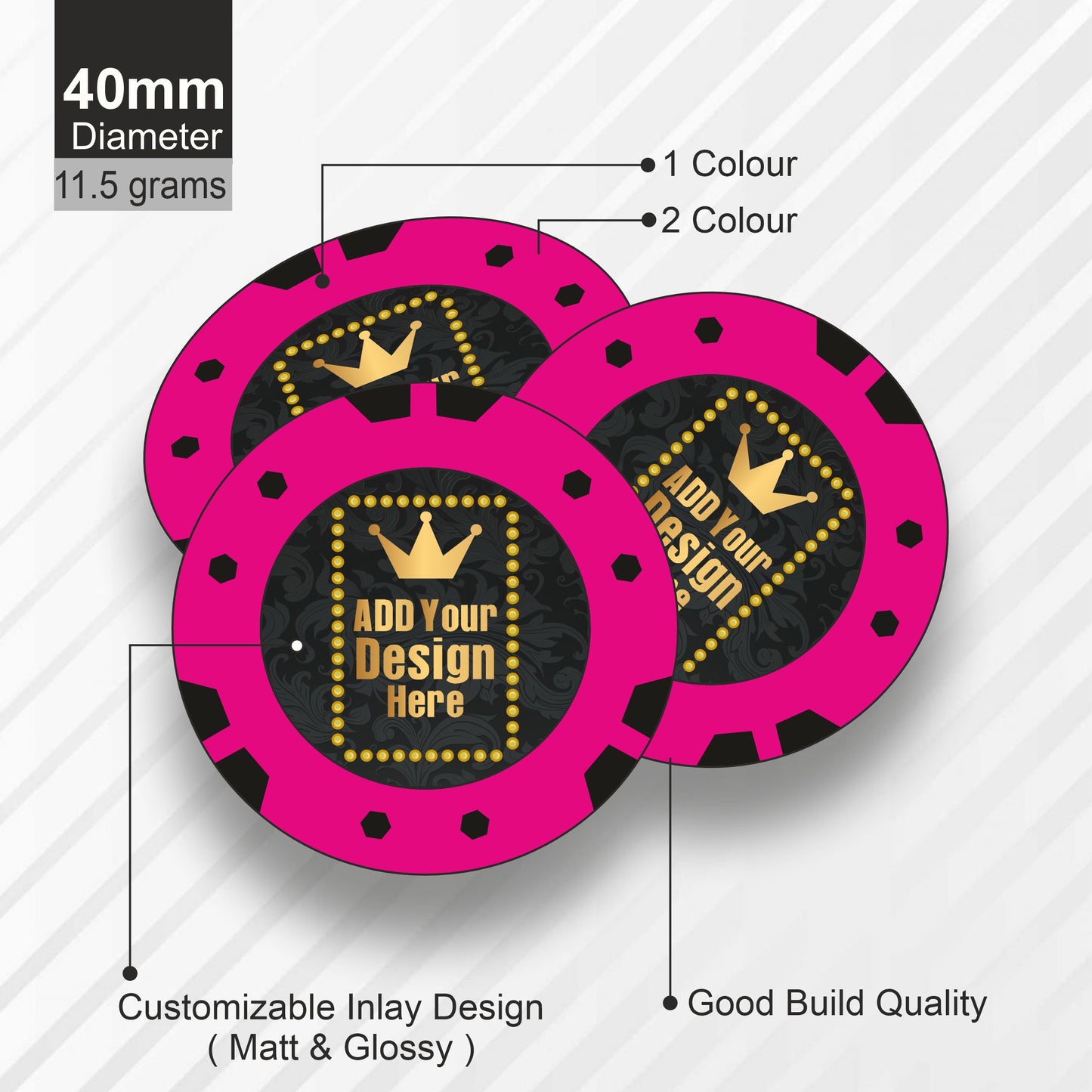 Tomcat Customised Poker Chips 40 MM