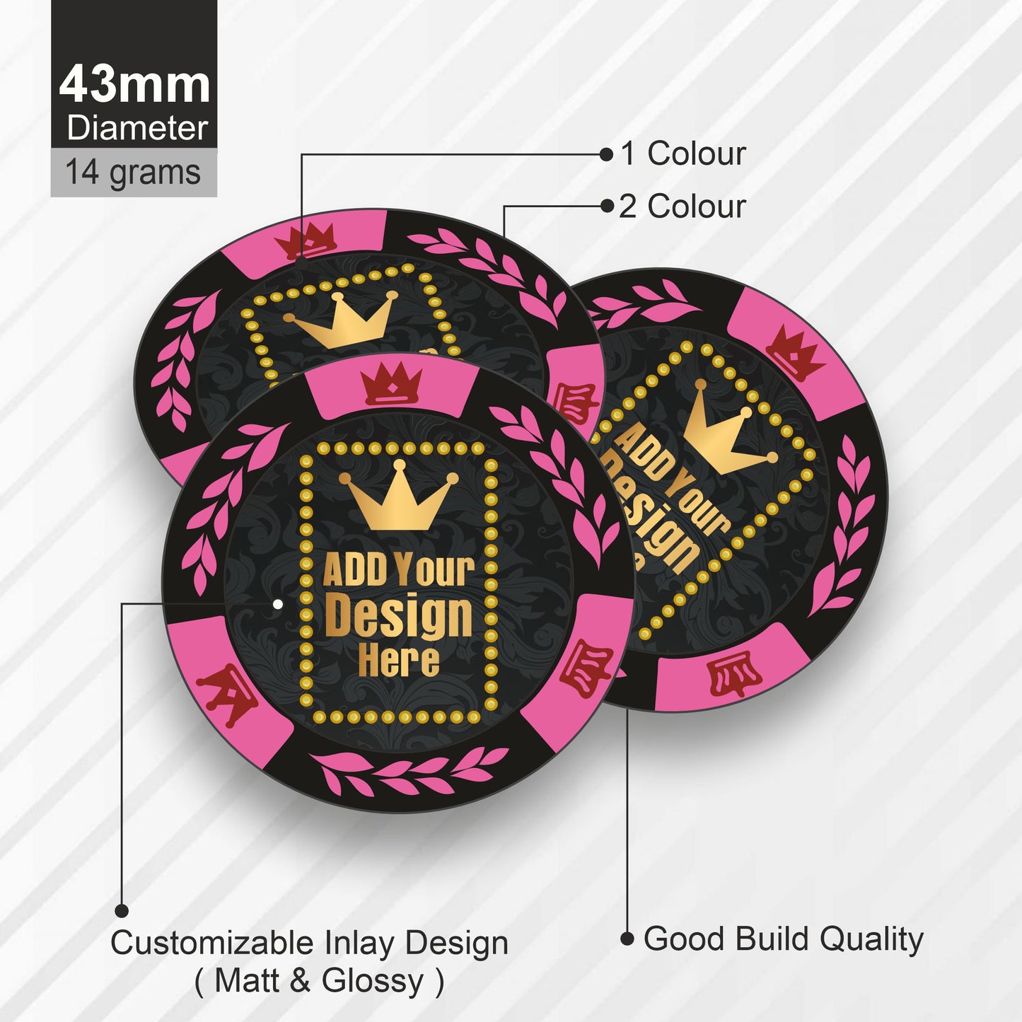 MIRAGE Customised Poker Chips  43 MM
