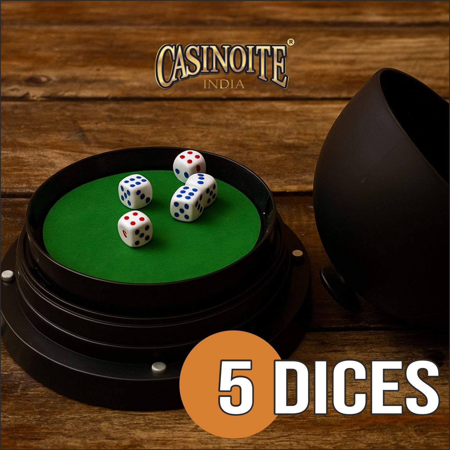 Automatic Casino Dice Roller Cup Set with 5 Dices