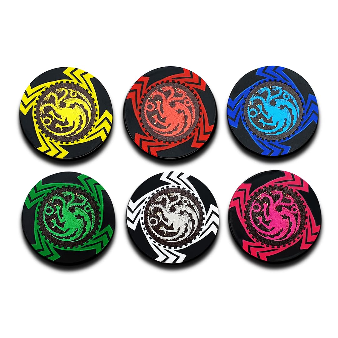 3 Headed Dragon | 45mm Casino Style Chip 300 (3 Headed Dragon Silver Case 300 Chips)