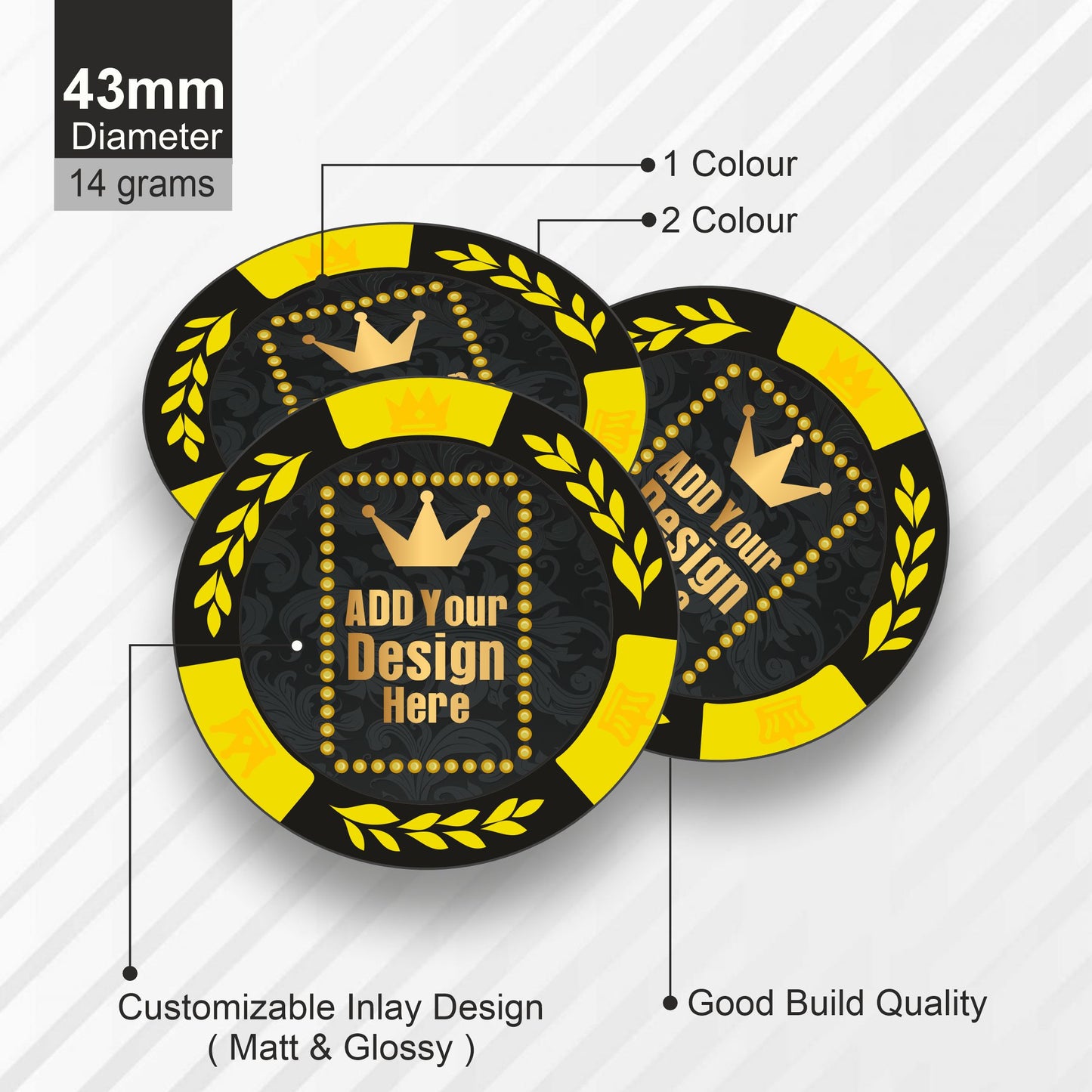 MIRAGE Customised Poker Chips  43 MM