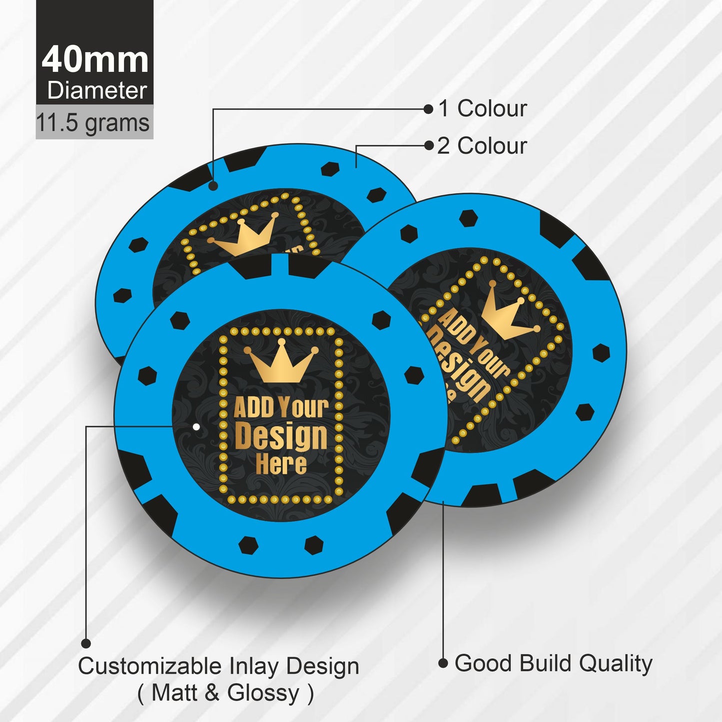 Tomcat Customised Poker Chips 40 MM