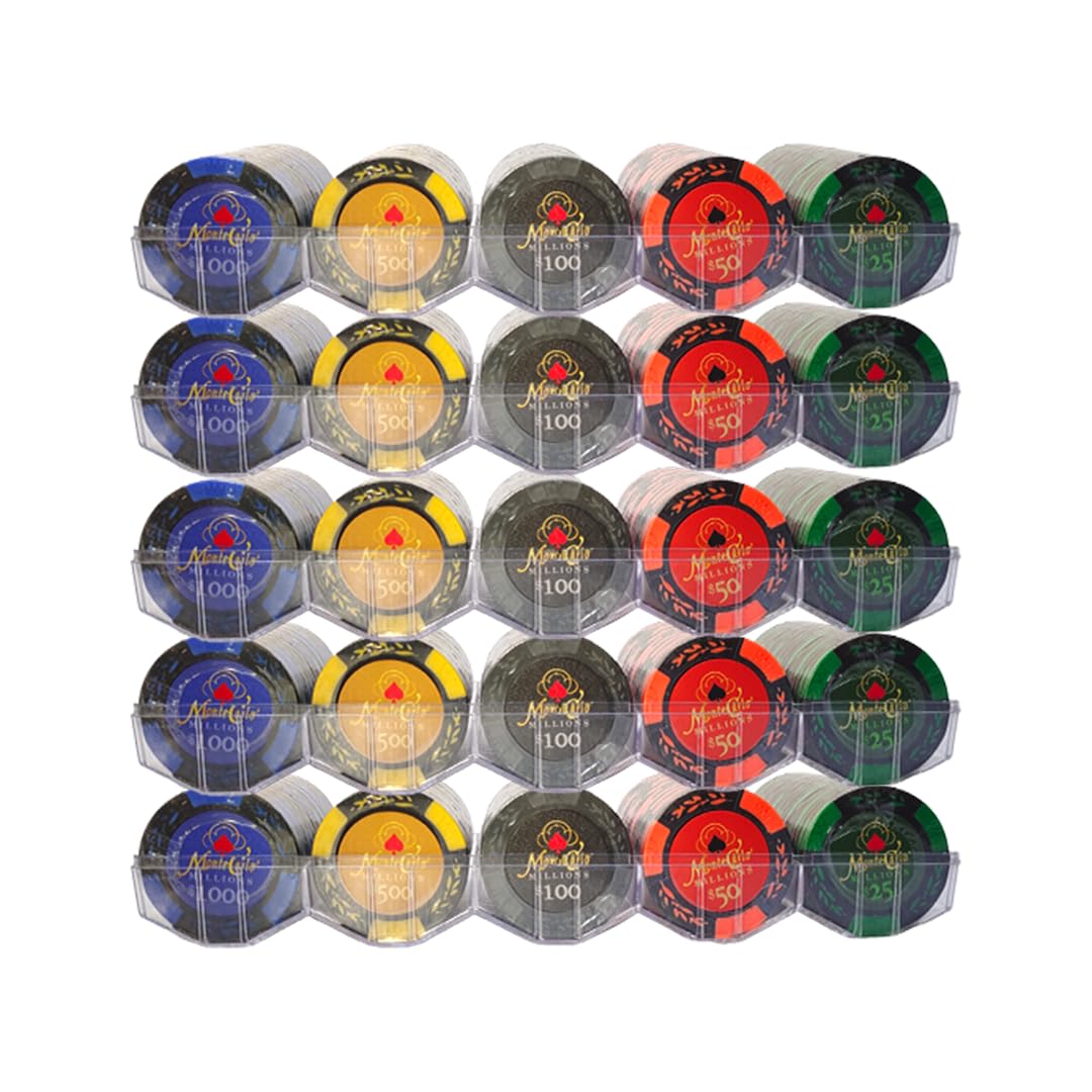 casinoite Poker Chips Set Monte Carlo 500 Chips 43mm