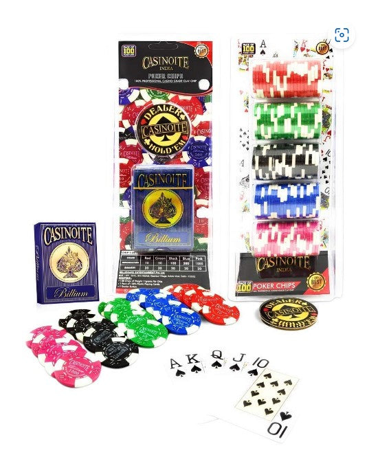 Billium Poker Chips Set 100 With Denomination