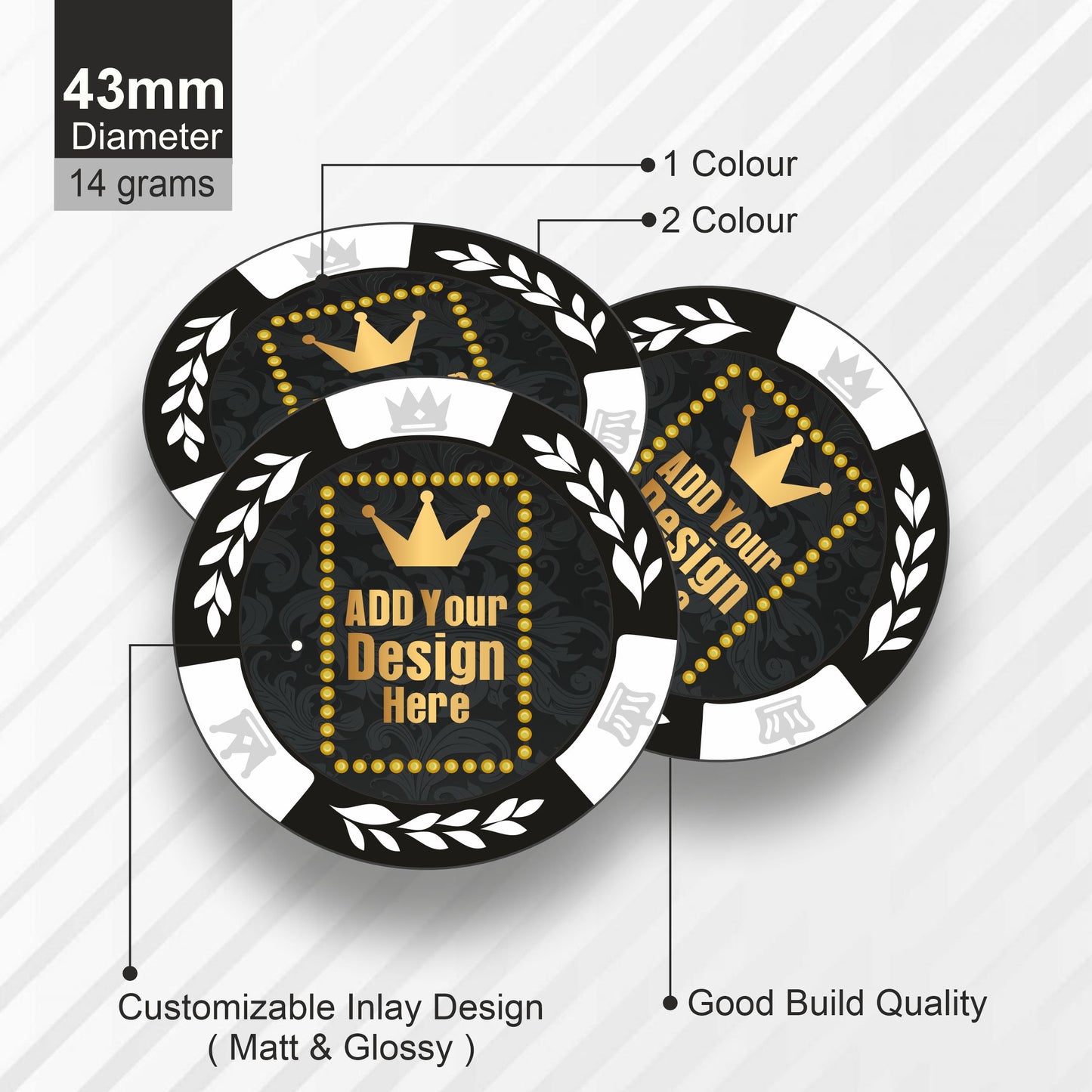MIRAGE Customised Poker Chips  43 MM