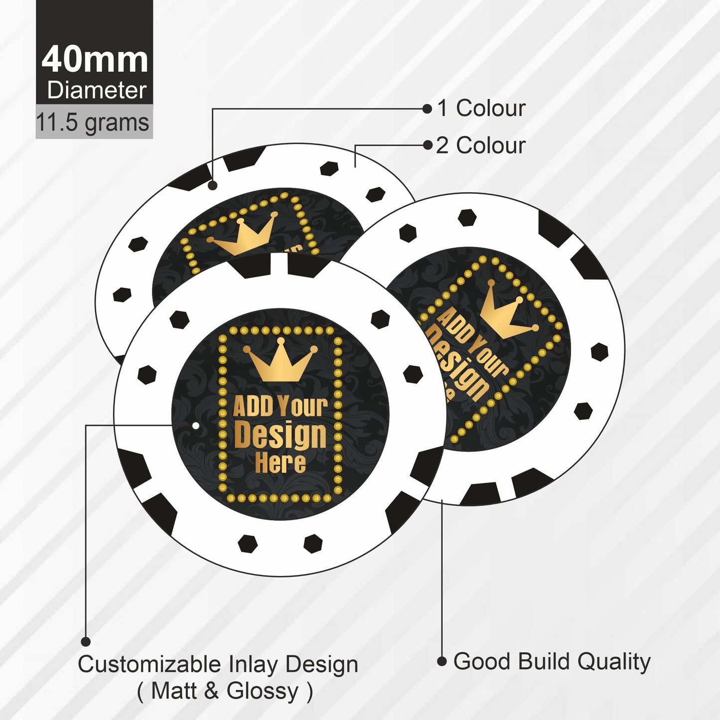 Tomcat Customised Poker Chips 40 MM