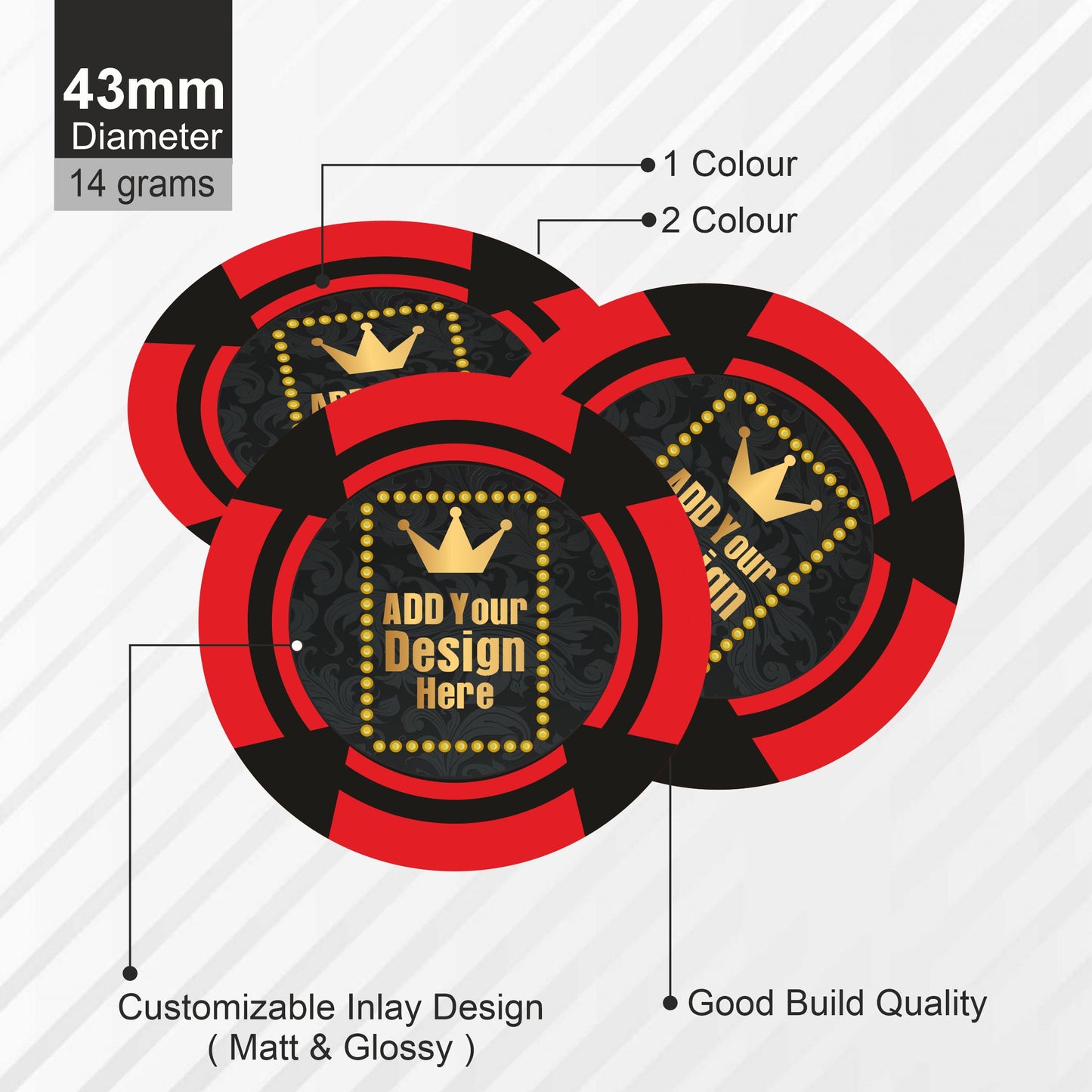 SABRE Customised Poker Chips 43MM