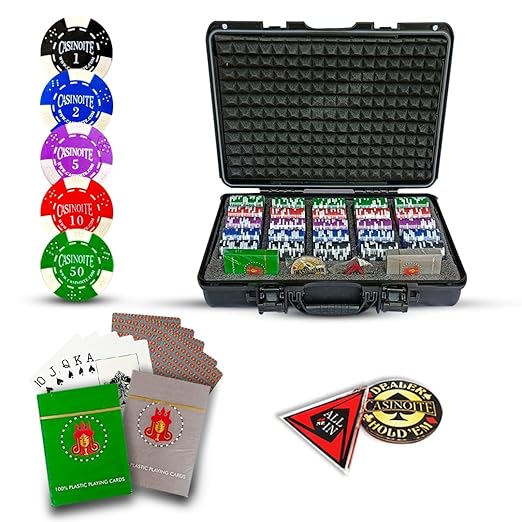 Rummy Counter Chips Casino Grade 500 Black Case