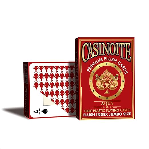 Aqua Premium Flush 100% Plastic Playing Cards (Blue 1PCS+RED 1PCS)
