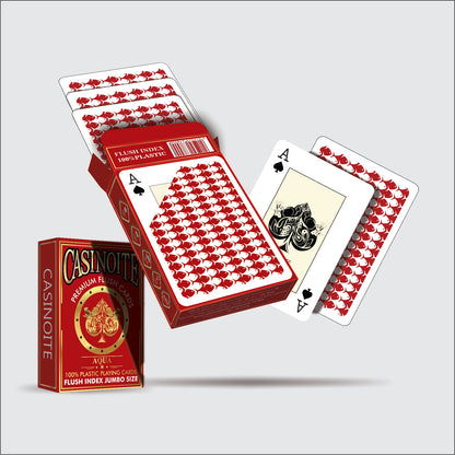 Aqua Premium Flush 100% Plastic Playing Cards (Red 12PCS)