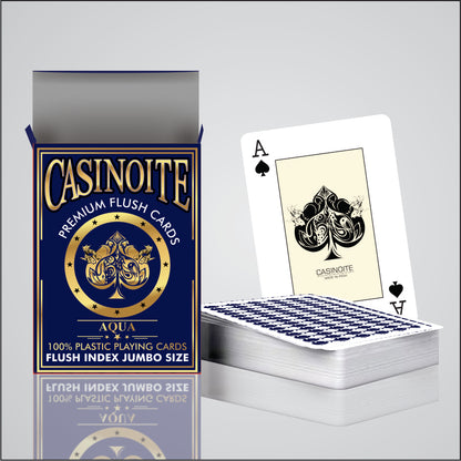 Aqua Premium Flush 100% Plastic Playing Cards (Blue 1PCS)