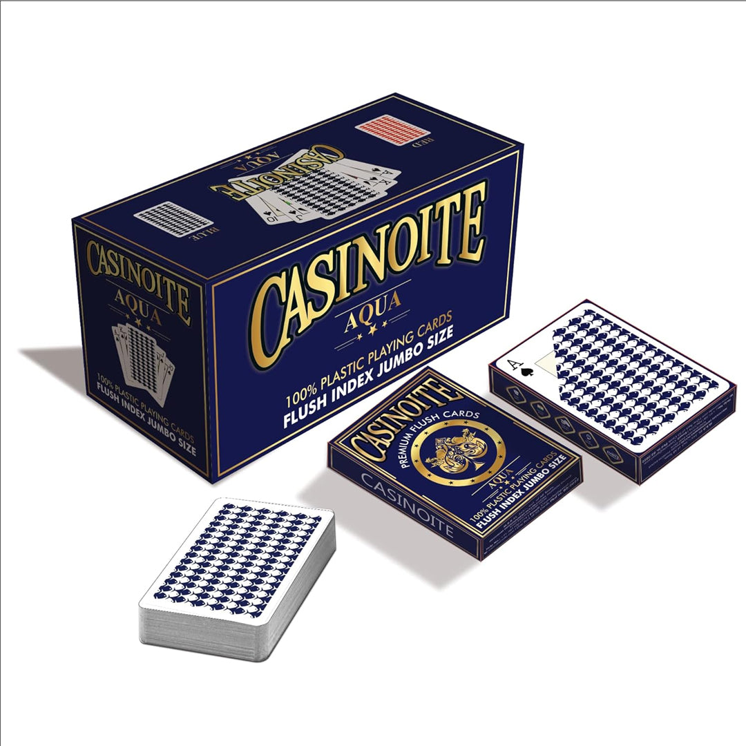 Aqua Premium Flush 100% Plastic Playing Cards (Blue 12PCS)