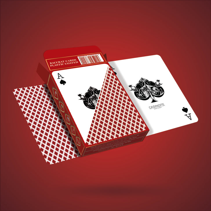 Baccarat Premium Plastic Coated Playing Cards (Red)