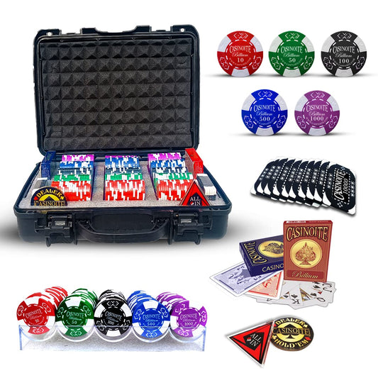 Billium Clay 300 Poker Chips Set with Bricks Black