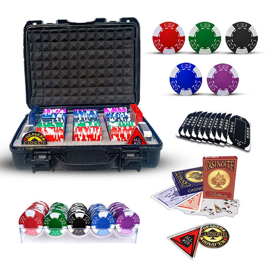 Billium Clay Poker Chips Set 300 Without Denomination Bricks Black Case