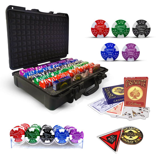 Billium Clay 500 Poker Chips Set with Black Case
