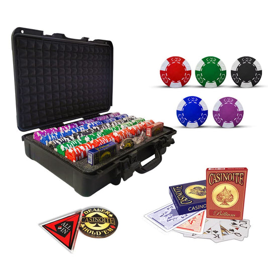 Billium Clay 500 Poker Chips Set Without Denomination Black Case