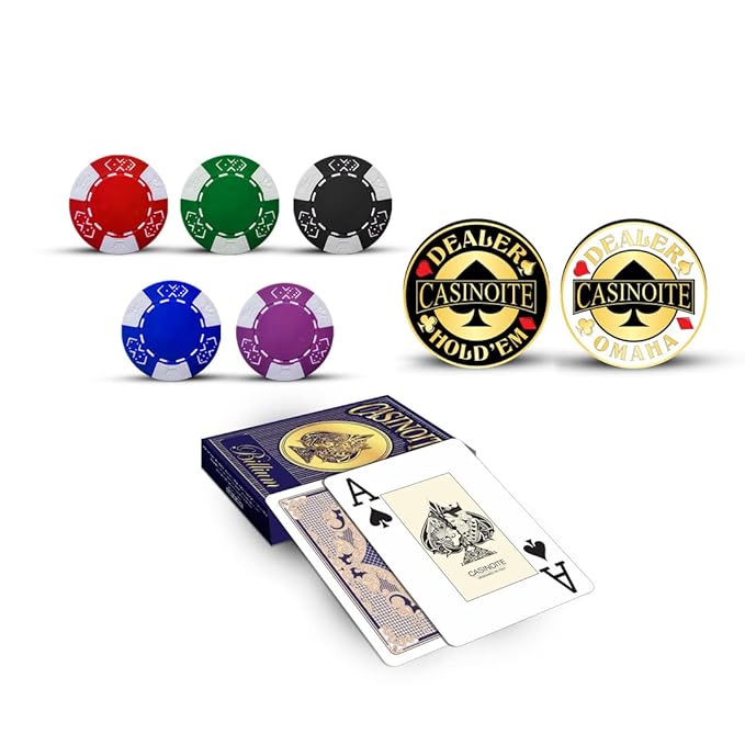 Billium 100 Poker Playing Cards Chips Set Without Denomination (Blue)