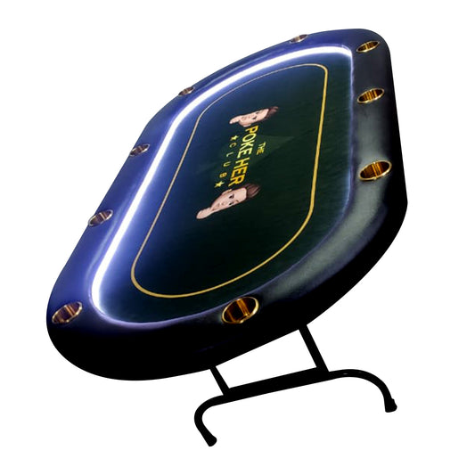 Custom luxury poker table by Millionaire & CO. (formerly Casinoite) — made in India with customisable felt colour, size, LED lights and branding for home clubs and casino events