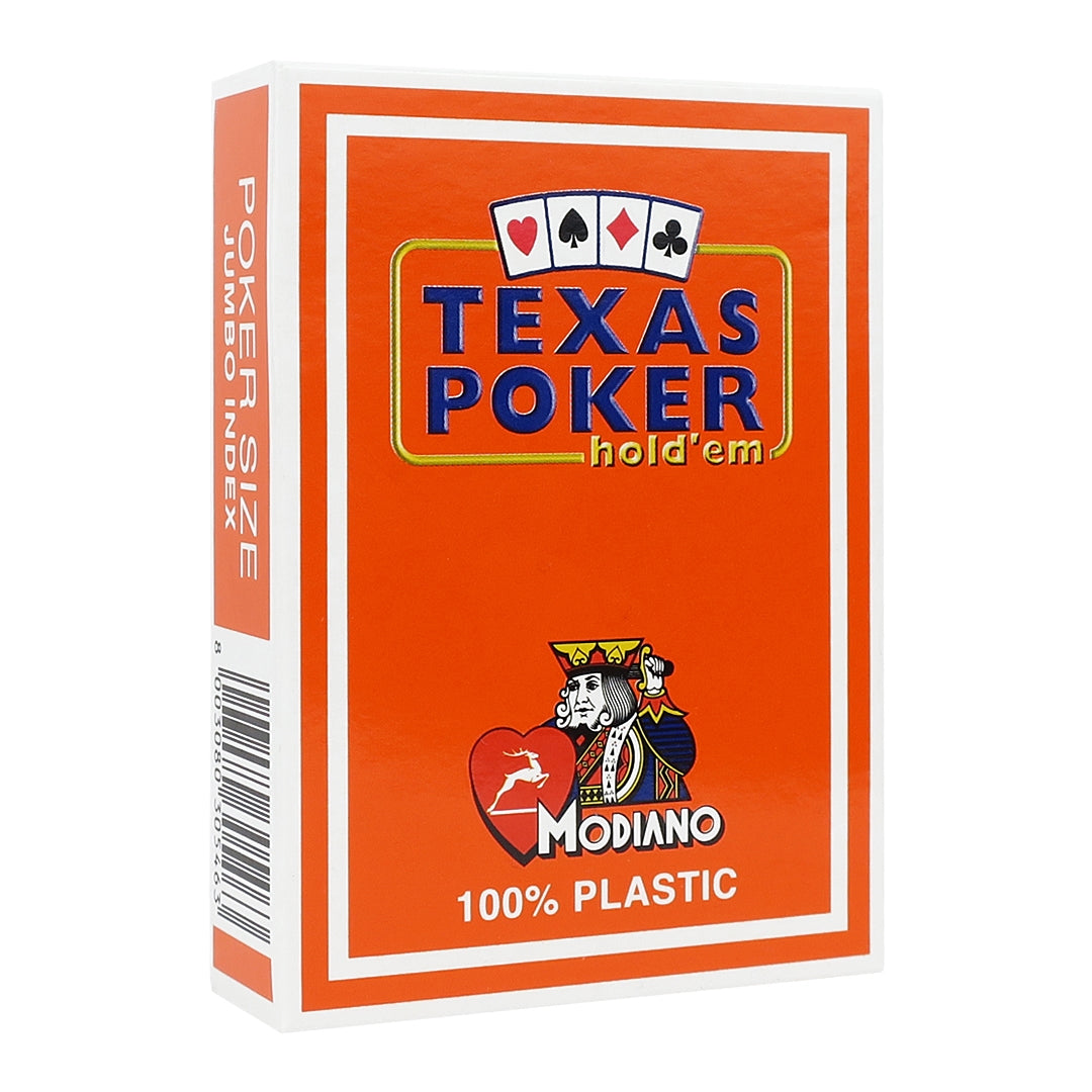Modiano Texas Poker Jumbo Index 100% Plastic Playing Cards Orange