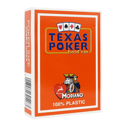 Modiano Texas Poker Jumbo Index 100% Plastic Playing Cards Orange