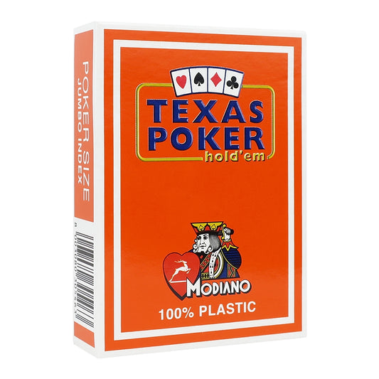 Modiano Texas Poker Jumbo Index 100% Plastic Playing Cards Orange