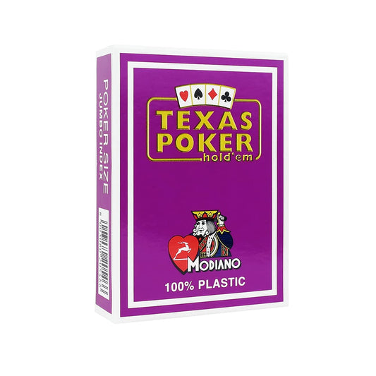 Modiano Texas Poker Jumbo Index 100% Plastic Playing Cards Purple