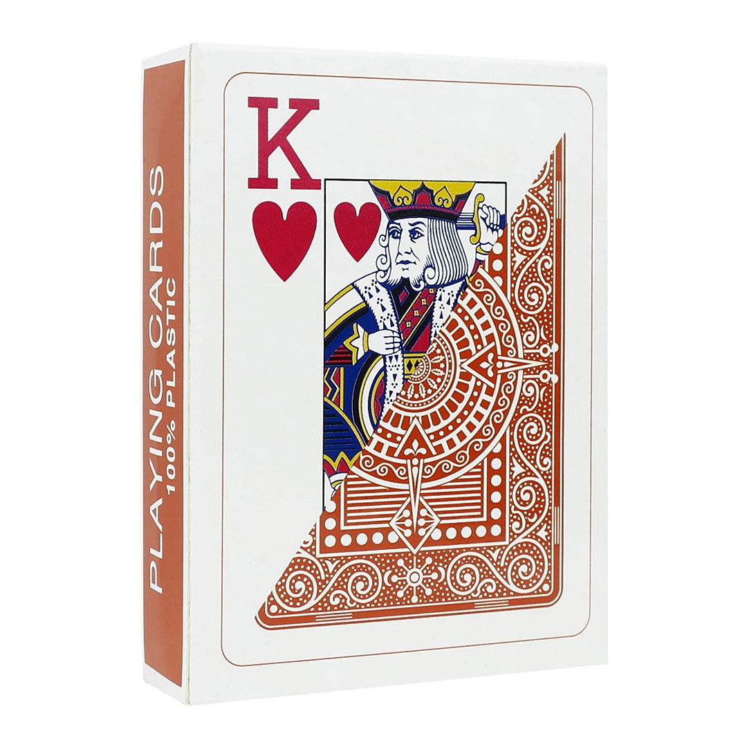 Modiano Texas Poker Jumbo Index 100% Plastic Playing Cards Brown