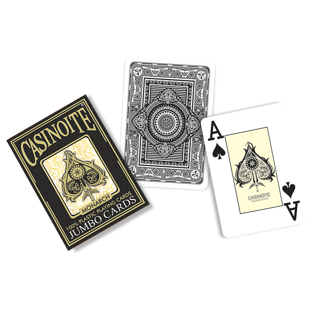 Monarch 100% Plastic Poker Playing Cards-Black
