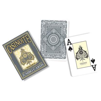 Monarch 100% Plastic Poker Playing Cards- Grey